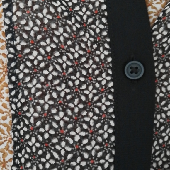 LOFT Sheer Brown & Black Blouse- NWT - Picture 8 of 14